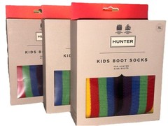 HUNTER KIDS K RAINBOW STRIPE BOOT SOCK *SET OF 3 Pairs* NEW XL US size: 4-6
