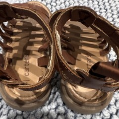 Carter’s Gladiator Sandals Brown Faux Leather Kids Adjustable US 9 Unisex