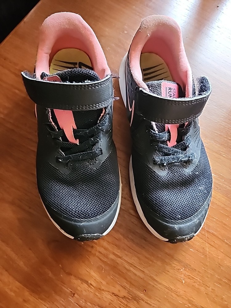 Nike Kids Star Runner 2.0 Running Shoes AT1801-002 Black Pink Kids Size 12C