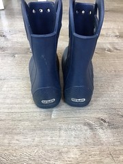 CROCS Handle It Rain Boots Child KIds Sz J3 Navy Blue Rubber Pull On Waterproof