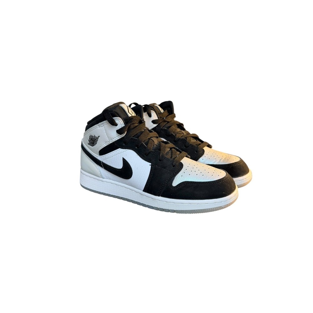 Nike Air Jordan 1 Mid SE GS Diamond Shorts White Black DN4321-100 Size 6.5Y