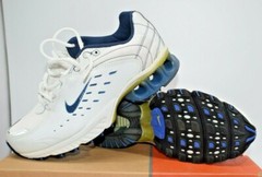 New Vintage Nike Impax Run (GS) White/Navy Blue/Silver Kids Size 6Y (308720 141)