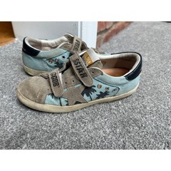 Golden Goose Old School Palm Tree Blue Canvas Suede Sneakers Kids EU 31