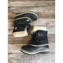 Sorel Black and White Winter Boots Kids Size 11Y