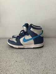 Nike Kid’s Dunk High Shoes – Light Bone / Diffused Blue / White / Blue Lightning