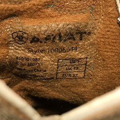 Ariat Workhog Brown Stitched Leather Square Toe Boot 10008644 – Youth Size 1