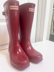 Hunter Red Kids‘ Original Gloss Waterproof Rain Boot Boys Girls Size 1/2