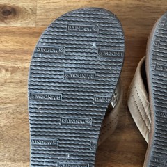 Rainbow Leather Flip Flops Kids Size 11-12 Premier Leather Beach SEE MEASUREMENT