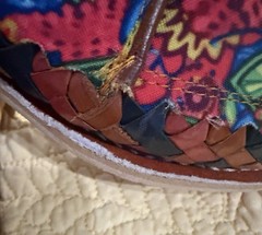Colorful KIDS Multicolor Canvas/Leather TIE HUARACHES SIZE 1.5-2Y ( Mexican 21)