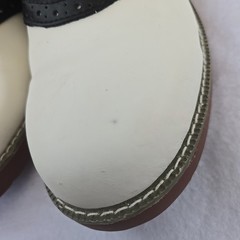 School Issue Youth Upper Class Saddle Oxfords Blk/WHT Leather US 8 1/2 W
