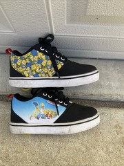 The Simpsons Heelys X Pro Prints Wheels Skating Shoes Black and Sky Blue Size 2