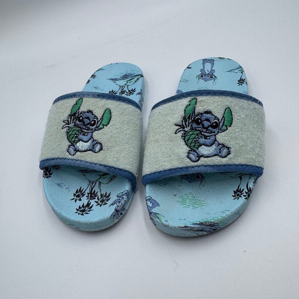 Authentic Disney Store Lilo & Stitch Kids Slide Sandals Blue Size 9/10 Summer