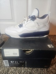 Air Jordan’s 4 Retro BG White/legend Blue-midnight 408452 107