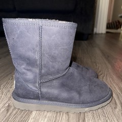 UGG Australia Suede Sheepskin Lined Pull-On Mid-Calf Snow Boots Gray 3