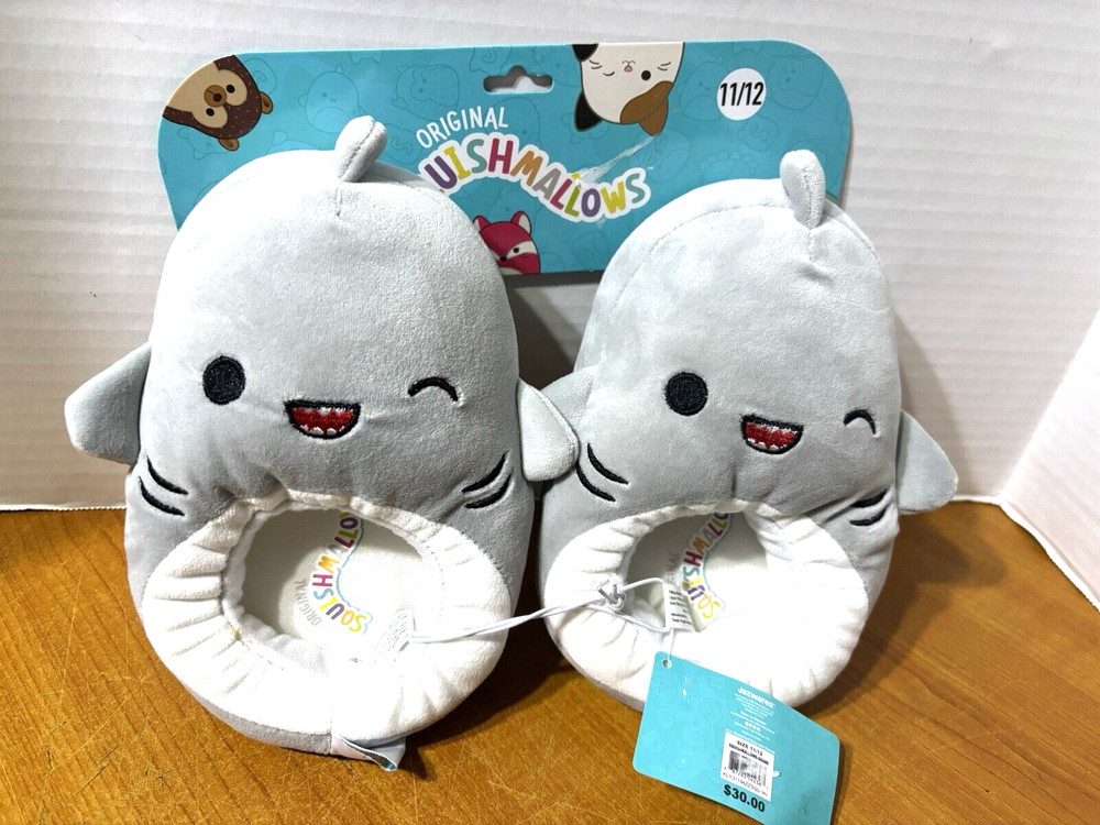 Squishmallow Slippers Gordon The Shark Sea life Ocean Plush Jazwares NWT