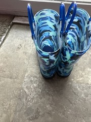Toddler Members Mark Rain Boots Size 11/12 Blue Sharks Light Up Boots