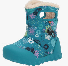 Bogs B-Moc Snow Boot Rain, Garden Party-Teal, 12 US Unisex Little Kid