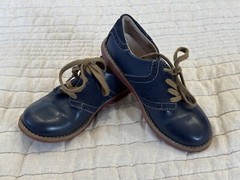 Footmates CONNOR Navy Blue Leather Shoes – Size 13W, ROYAL/BLUE