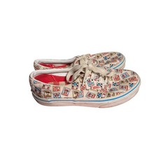 Vans Era Wheres Waldo Postage Stamp Sneakers Kids Size 3 Cream Red Blue Low Top