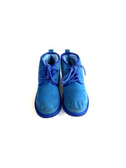 UGG X Cookie Monster Neumel II Blue Suede Chukka Boots Kids Size 3 Youth