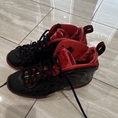 Nike Air Foamposite One GS Black/Red High Top Leather Basketball 7Y 846077-003