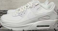 Big Kid’s Nike Air Max 90 LTR White/White-Metallic Silver (GS) (CD6864 100) –