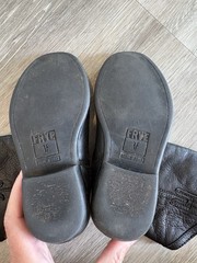 Frye Carson Pull On Kids Western Boots Black Leather Zip Mid-Calf Round 8.5
