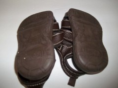 Brown Leather Sandals Hook And Loop Closure Toddler Boy Girl Unisex -size 6