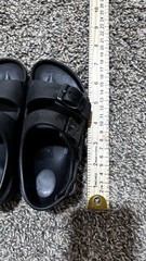 Birkenstock Men’s Black Two-Strap Buckle Slide Sandals Synthetic