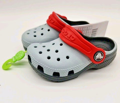 Crocs Classic Retro Sport Size C5 Toddler Clog Shoes Gray Black Red – NEW