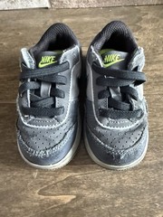 Nike Dunk Low Sneaker Gray Black Leather Hook & Loop Unisex Kids US 5C EU 21