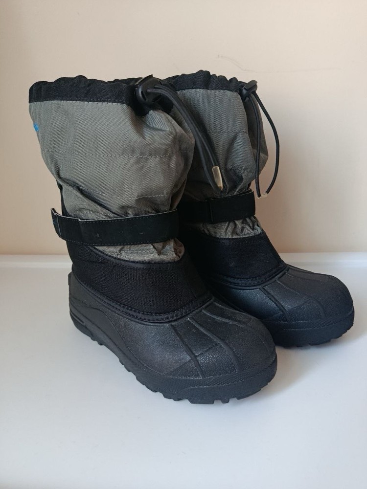 Columbia Big Kids Waterproof Lined Snow Boots BY1326-010 Youth Size 7 Gray Black