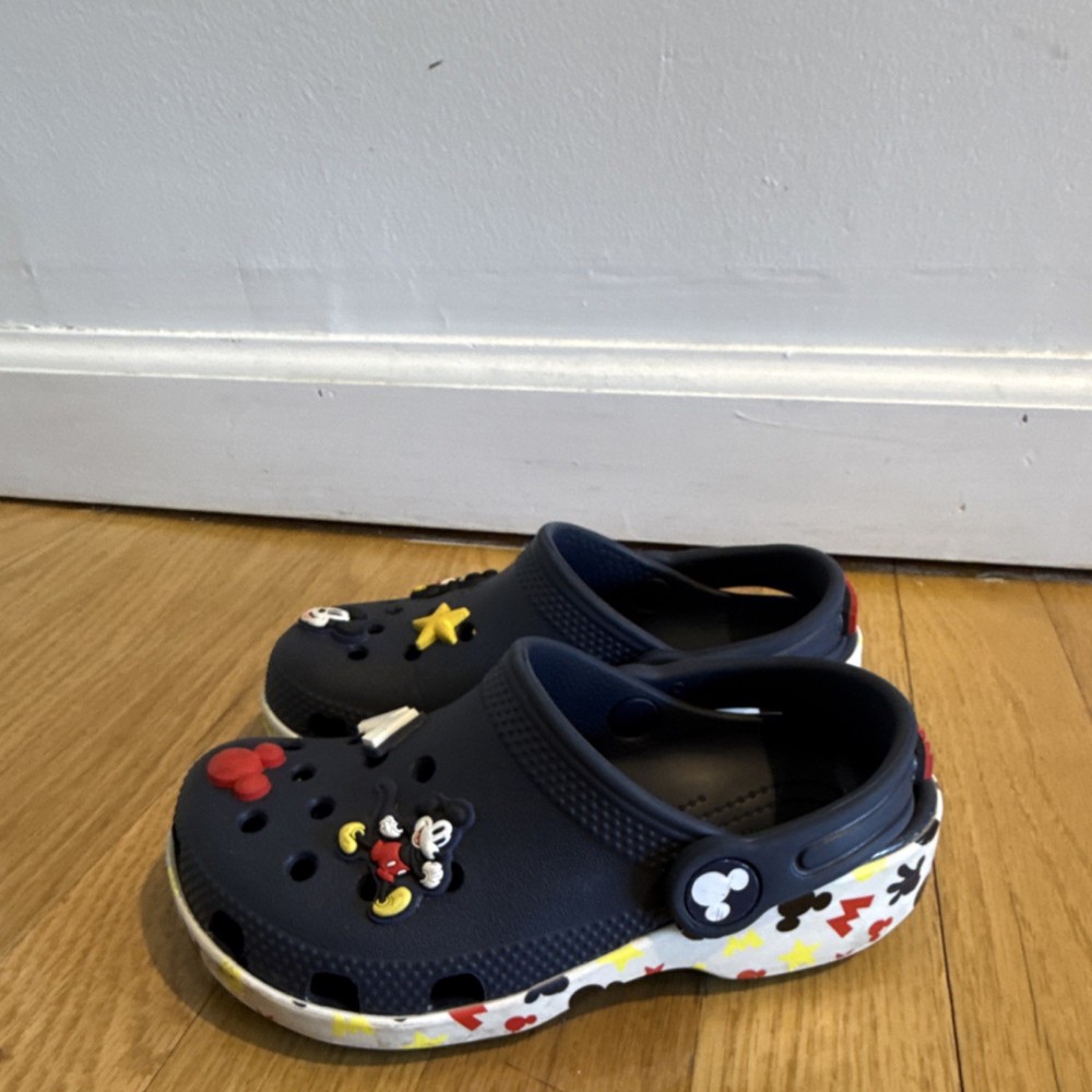 Crocs Mickey Mouse Unisex Kids Navy Clog Shoes Slip On Comfort