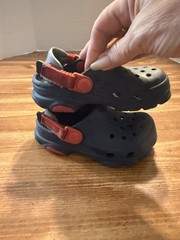 Crocs Classic All Terrain Kids Size C8 Blue & Red Slip On Clogs