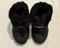 Sorel Snow Commander Boots – Black, Red & White w/Faux Fur Trim – Toddler 10 US