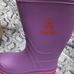 Kamik Stomp Kids Waterproof Rubber Rain Boots Purple/Pink US 2 EU 33/34