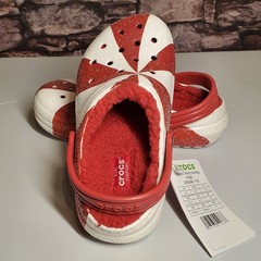 Crocs Child Classic Holiday Fuzzy Lined Clogs Peppermint Swirl Shoes Size C13