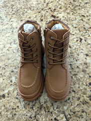 FabKids Kids Cuff Lace Up Boot Brown size Youth 13
