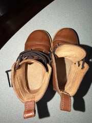 Mikoleon Heirloom Classic handmade leather boots in brown. 6.5 INCHES Toddler
