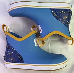 Xtratuf Kid’s Ankle Deck Boots-Light Blue/Whale Pattern-Size: 3