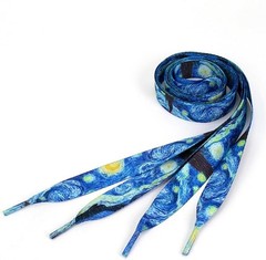 VANGOGH STARRY NIGHT 45 inch quality union made shoelaces , fadeproof, USA made