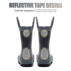 Toddler Rain Boots with Easy-On Handles, Waterproof, Premium Natural Rubber, …