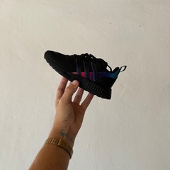 Adidas Multix Black Rainbow Gradient Sneakers Kids Size 9K HR1222