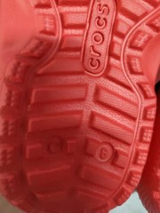 Crocs Classic Lined Clogs Sandals Sz 8 C8 Red Round Toe Slip-On Christmas