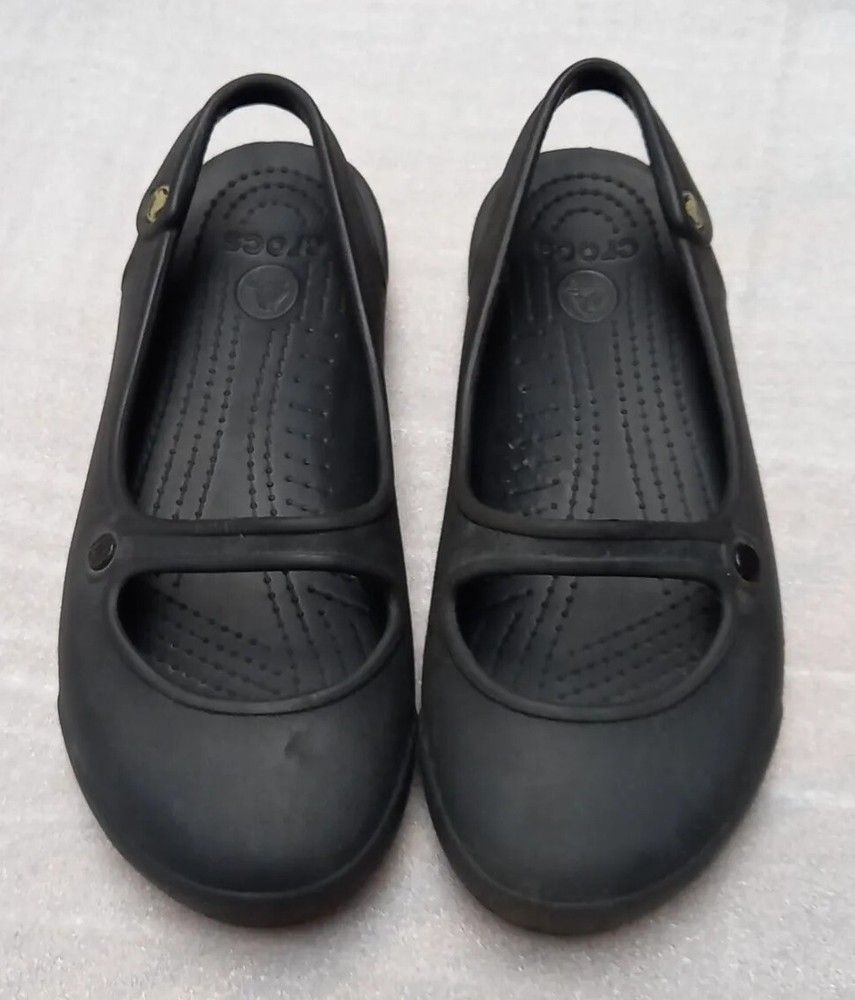Kids Crocs Black Unisex Junior Size J 2-4 Closed Toe Shoes GUC