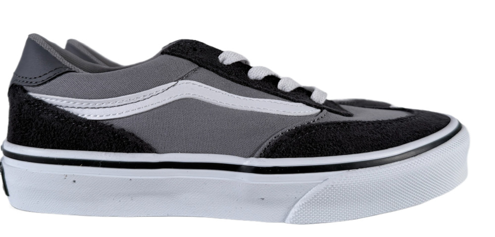 New Adorable Vans Brooklyn LS Little Boys Comfort Shoes Size 3 Youth 2 Tone Gray