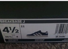 adidas Breakbase J Blue/White Sneaker Unisex Kids US 4.5 UK 4 EU 36 2/3