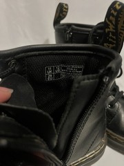 Dr. Martens Zavalaj Black Leather Lace-Up Side Zip Combat Boots Kids US 12