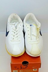 NIKE CLASSIC CORTEZ BASIC (GS) SNEAKERS WHITE/BLUE KIDS SIZE 5.5Y (302597 141)