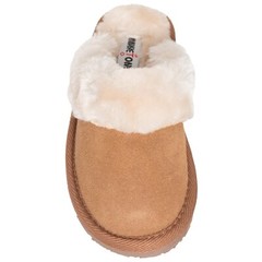 Minnetonka Indoor/Outdoor Tan Suede Scuff Lined Slippers UNISEX Kids size 13